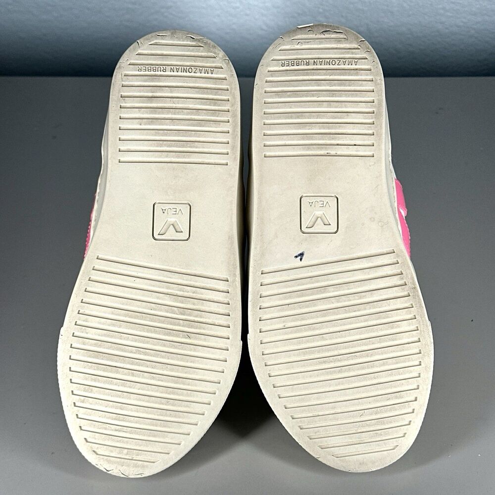Veja Small V-10 Mid Sneakers Leather Toddler US 2 EU 33 White Pink - Picture 11 of 15